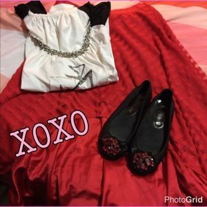 Ark & Co Red High-low Skirt Sz L